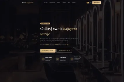 Strona dla salonu fryzjerskiego Salon PL / EN