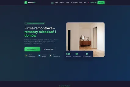 Strona dla firmy remontowej RemontPro