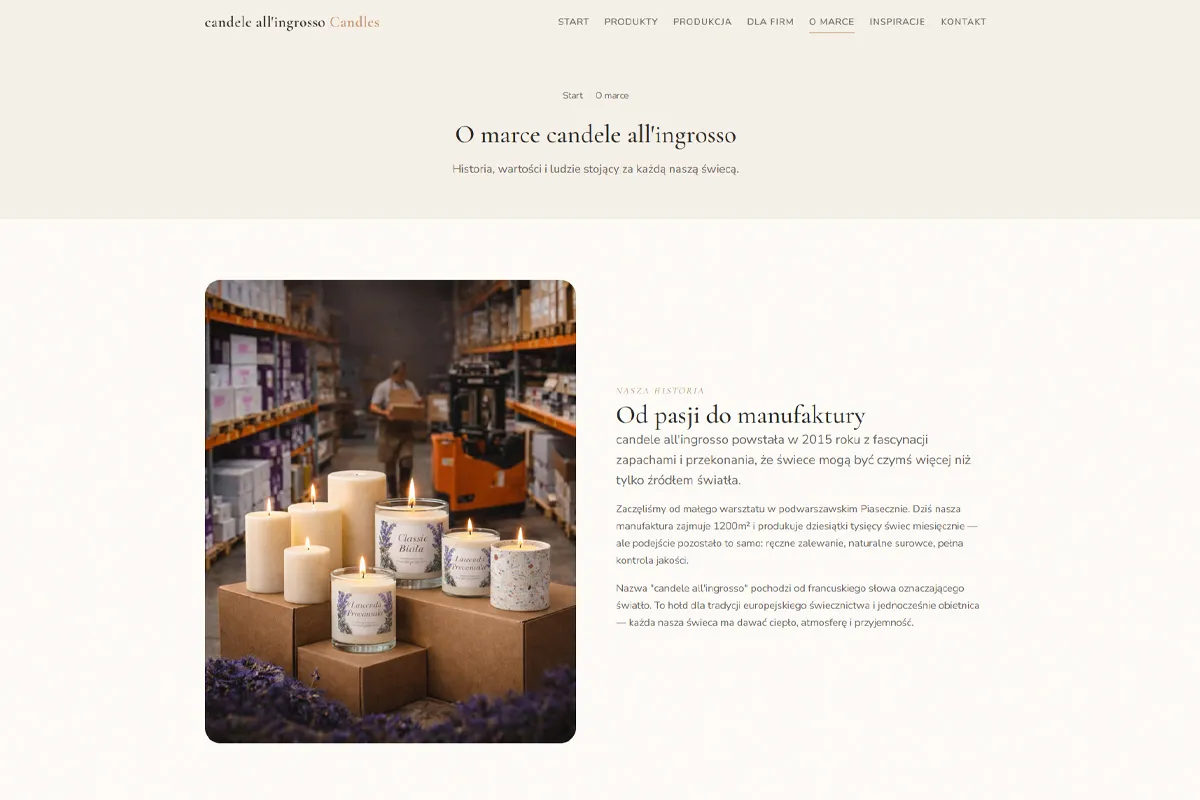 candele all'ingrosso - About brand