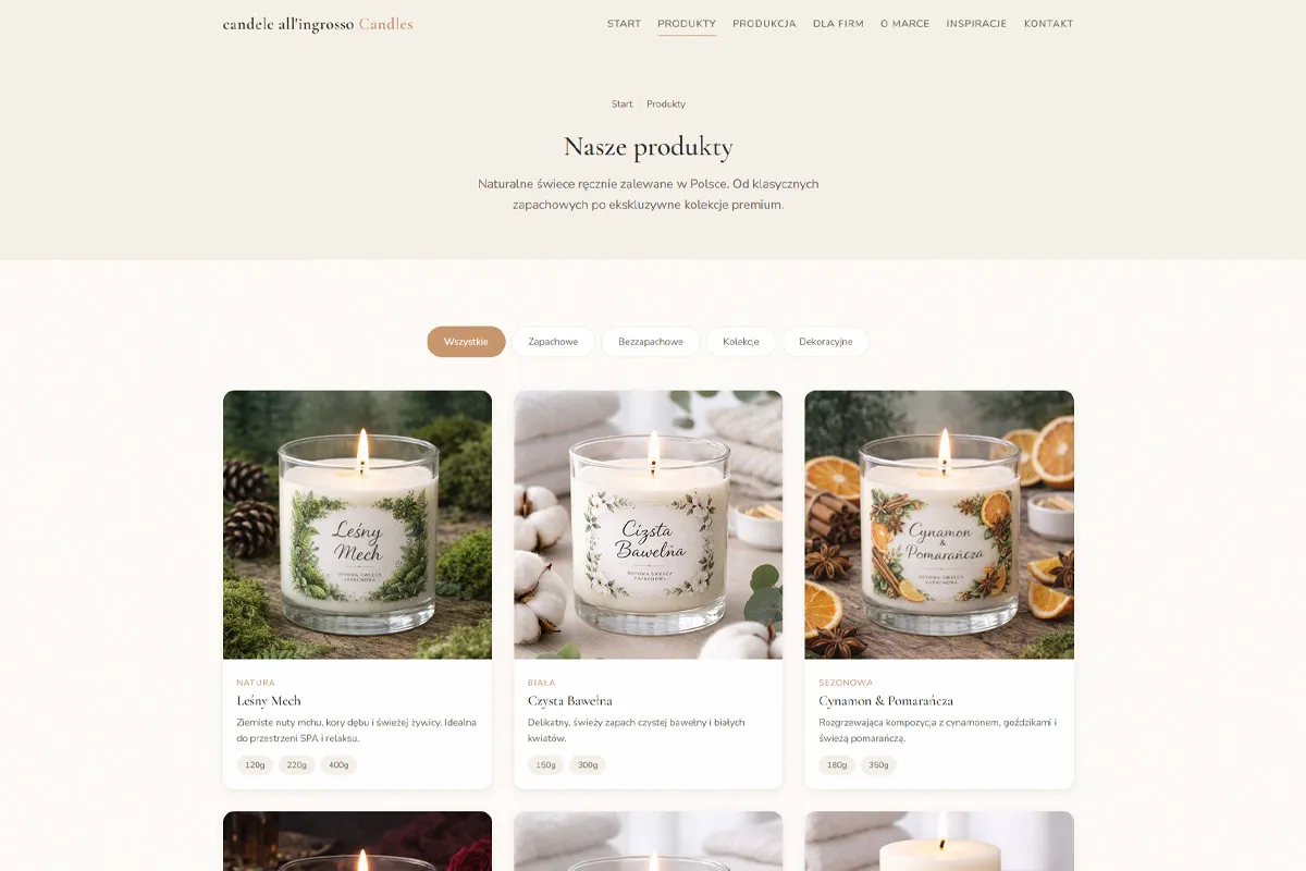 candele all'ingrosso - Product catalog