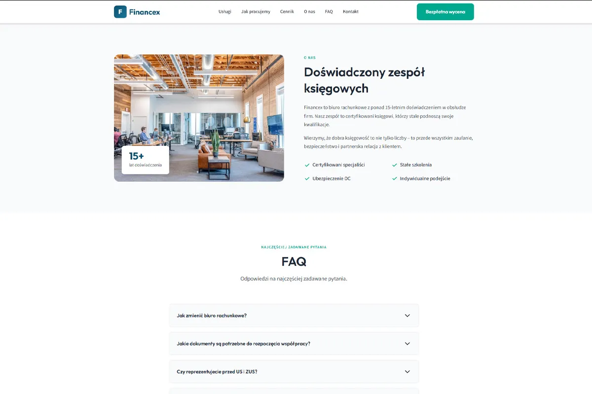Financex - O nas i FAQ