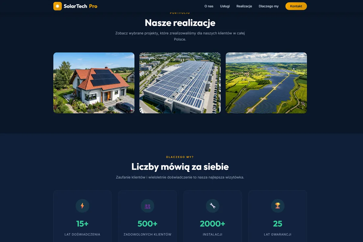 Solar panel company website SolarTech Pro - screenshot 3