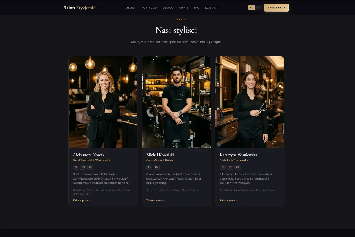 Salon Premium - Zespół