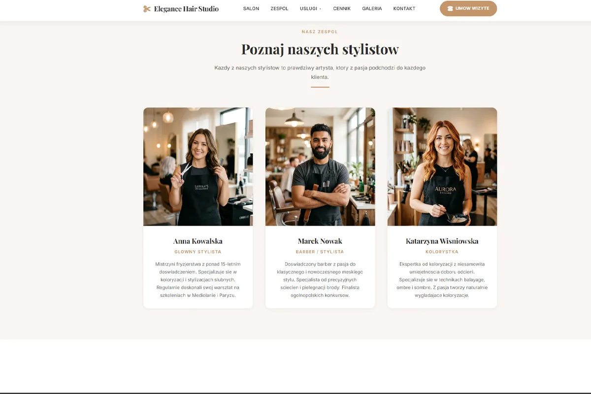 Elegance Hair Studio - Zespół