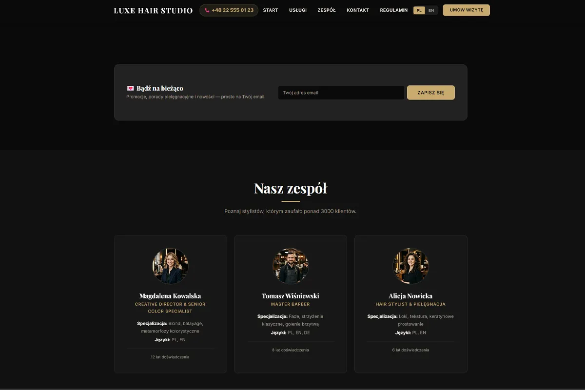 LUXE HAIR STUDIO - Newsletter