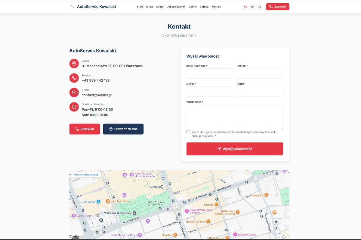 Strona warsztatu samochodowego AutoSerwis - screenshot 5