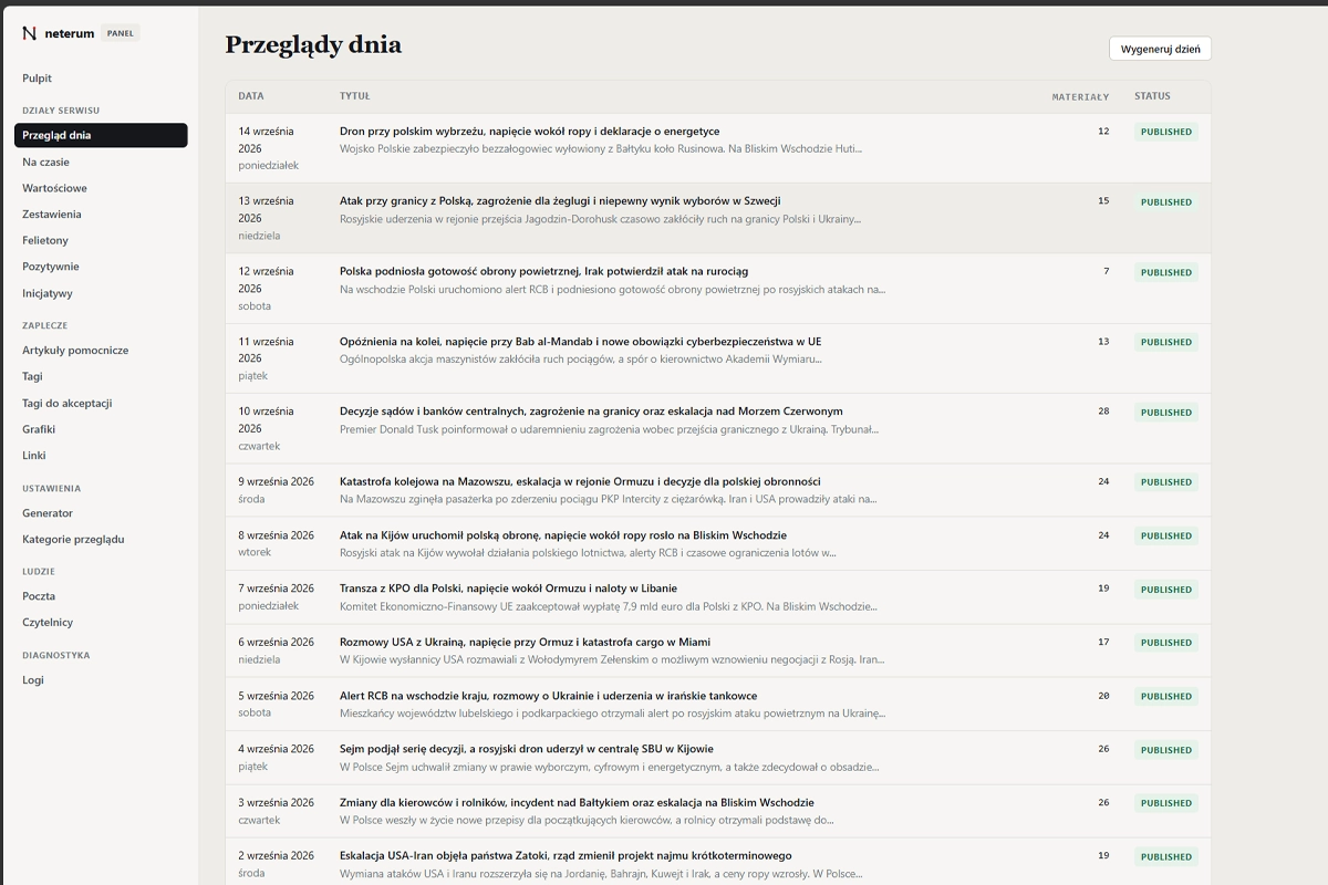Portal informacyjny z pipeline'em AI pod nadzorem redakcyjnym - screenshot 5