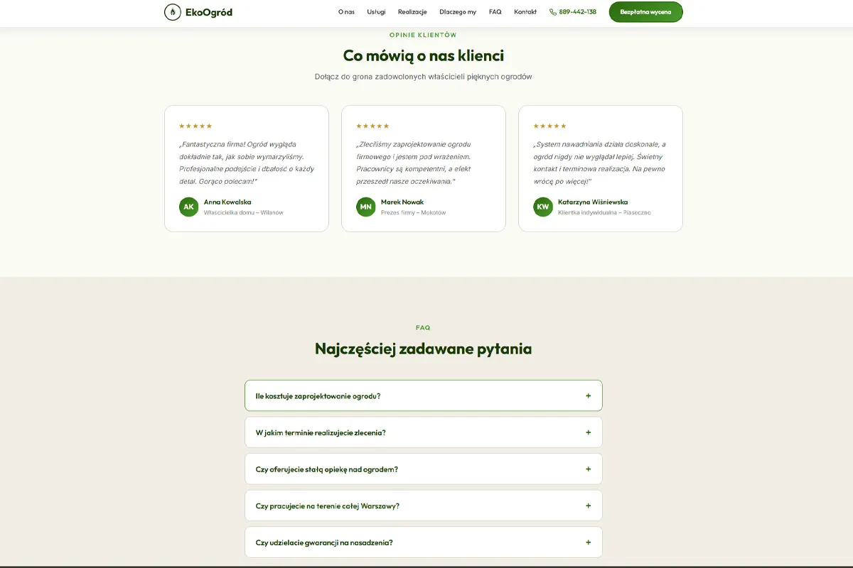 Gardening company website EkoOgród - screenshot 4