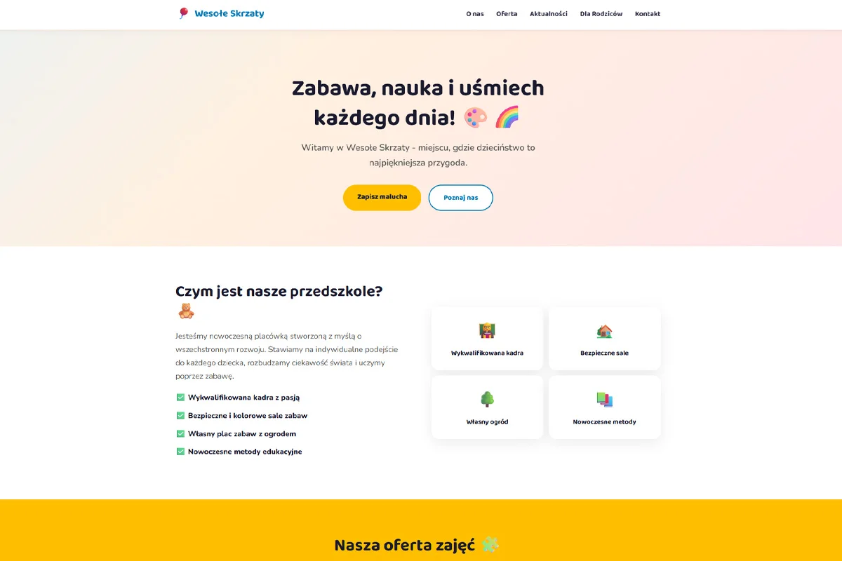 Strona dla przedszkola Wesołe Skrzaty