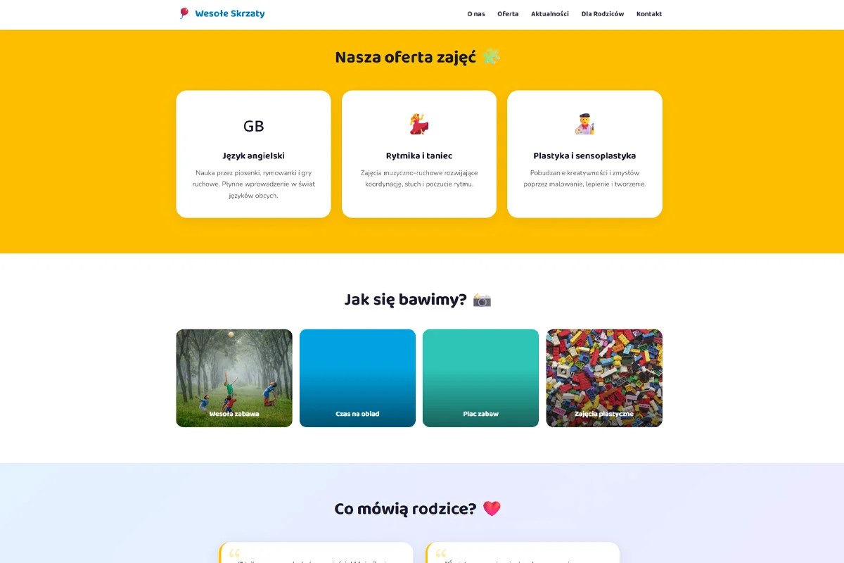Strona dla przedszkola Wesołe Skrzaty - screenshot 2