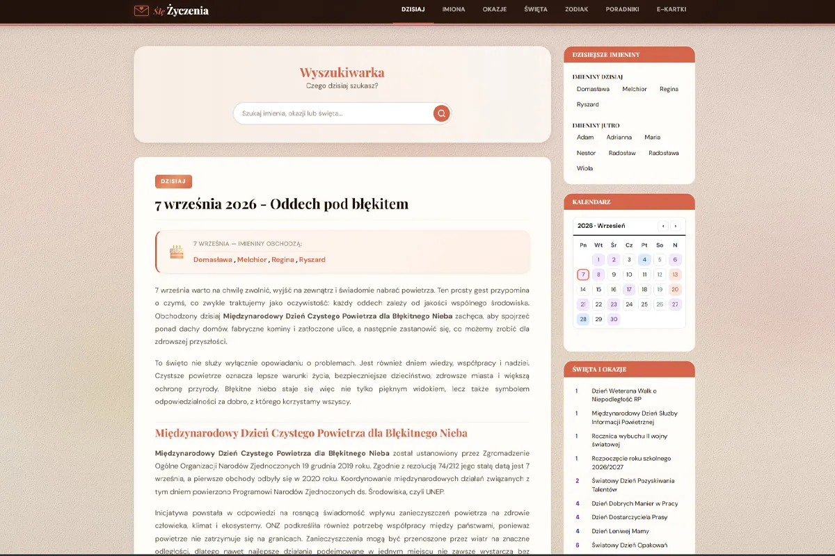 Ślę Życzenia — website, domain and YouTube channel