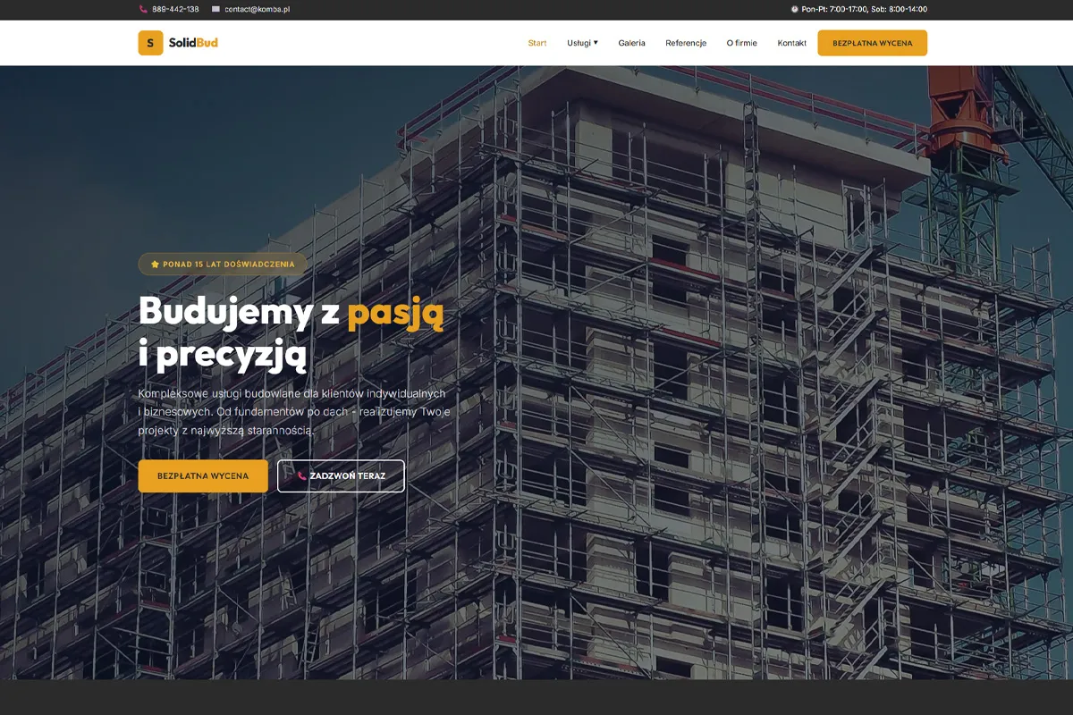 Construction company website SolidBud
